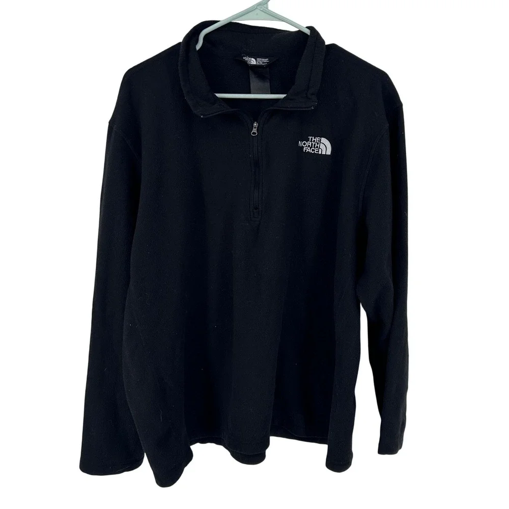 The North Face Men XL TKA 100 Glacier Quarter Zip Fleece Pullover Black NF0A4P7K